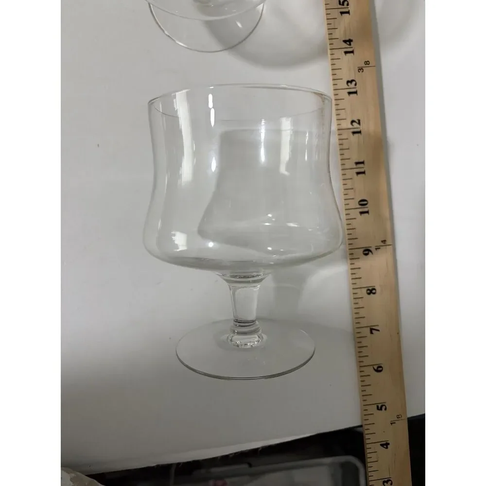 Vintage Clear Glass seafood cocktail stemmed glasses Set of 8